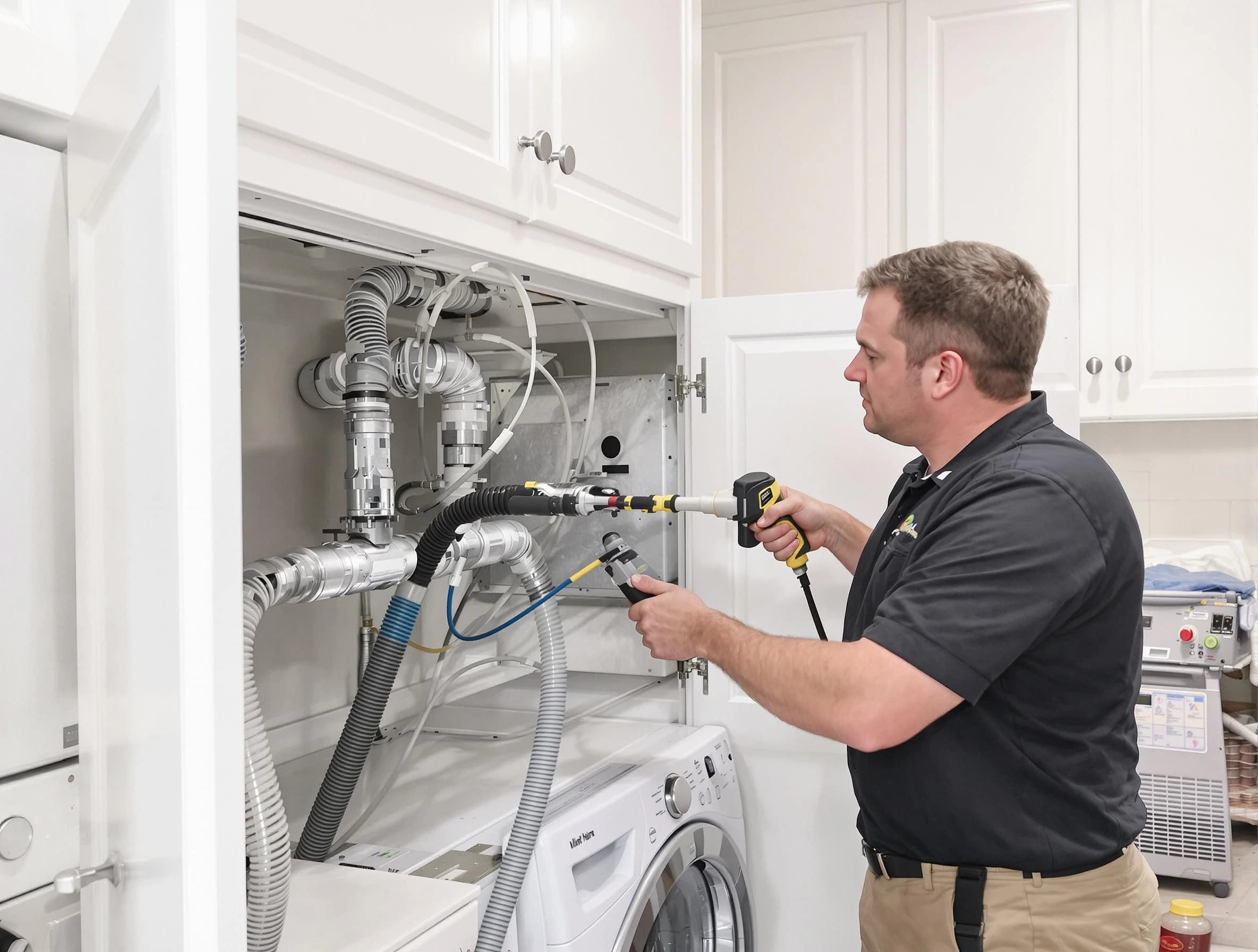 White House Dryer Vent Cleaning professional removing severe blockage from a clogged dryer vent in White House