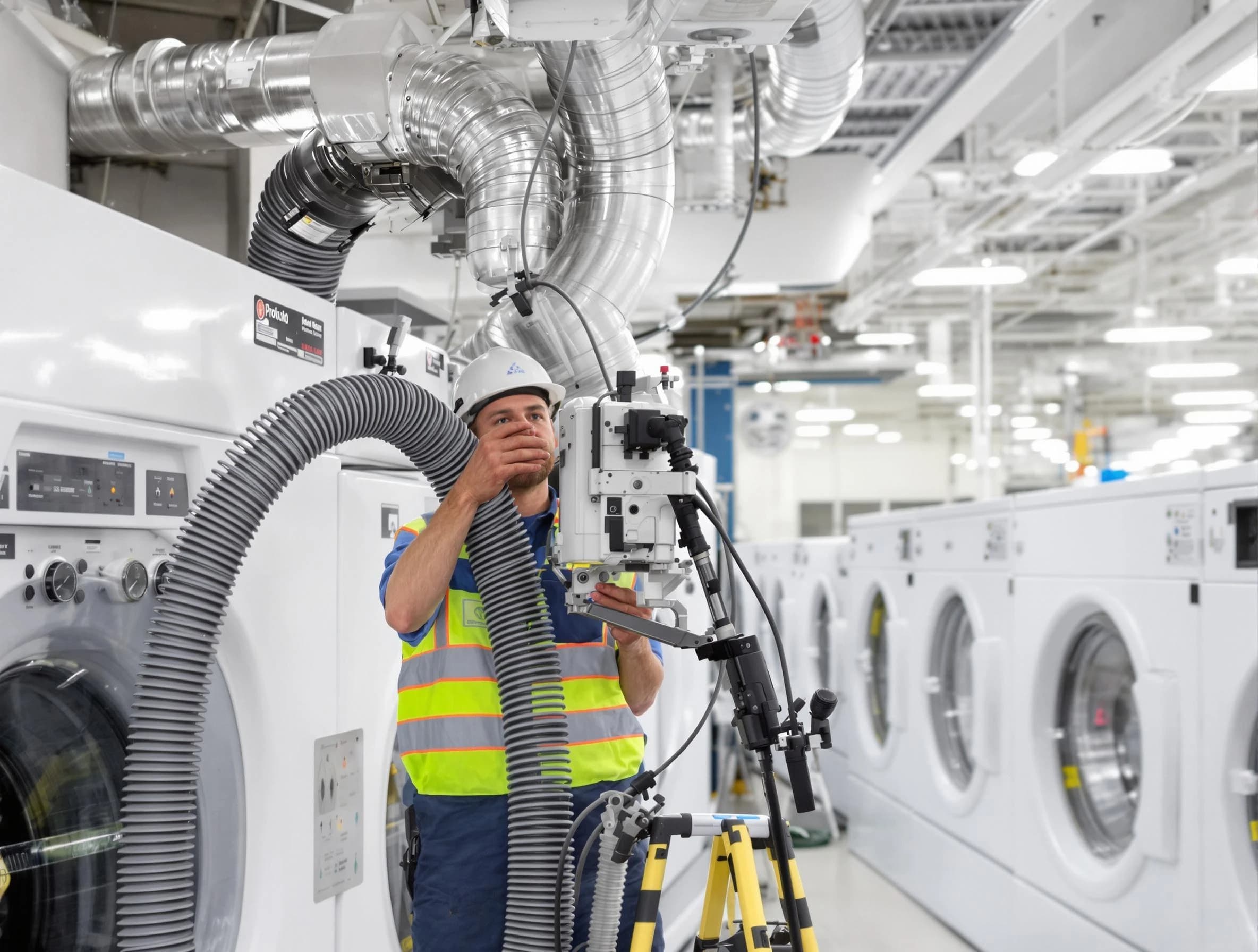 White House Dryer Vent Cleaning team performing commercial-grade dryer vent cleaning at a business facility in White House