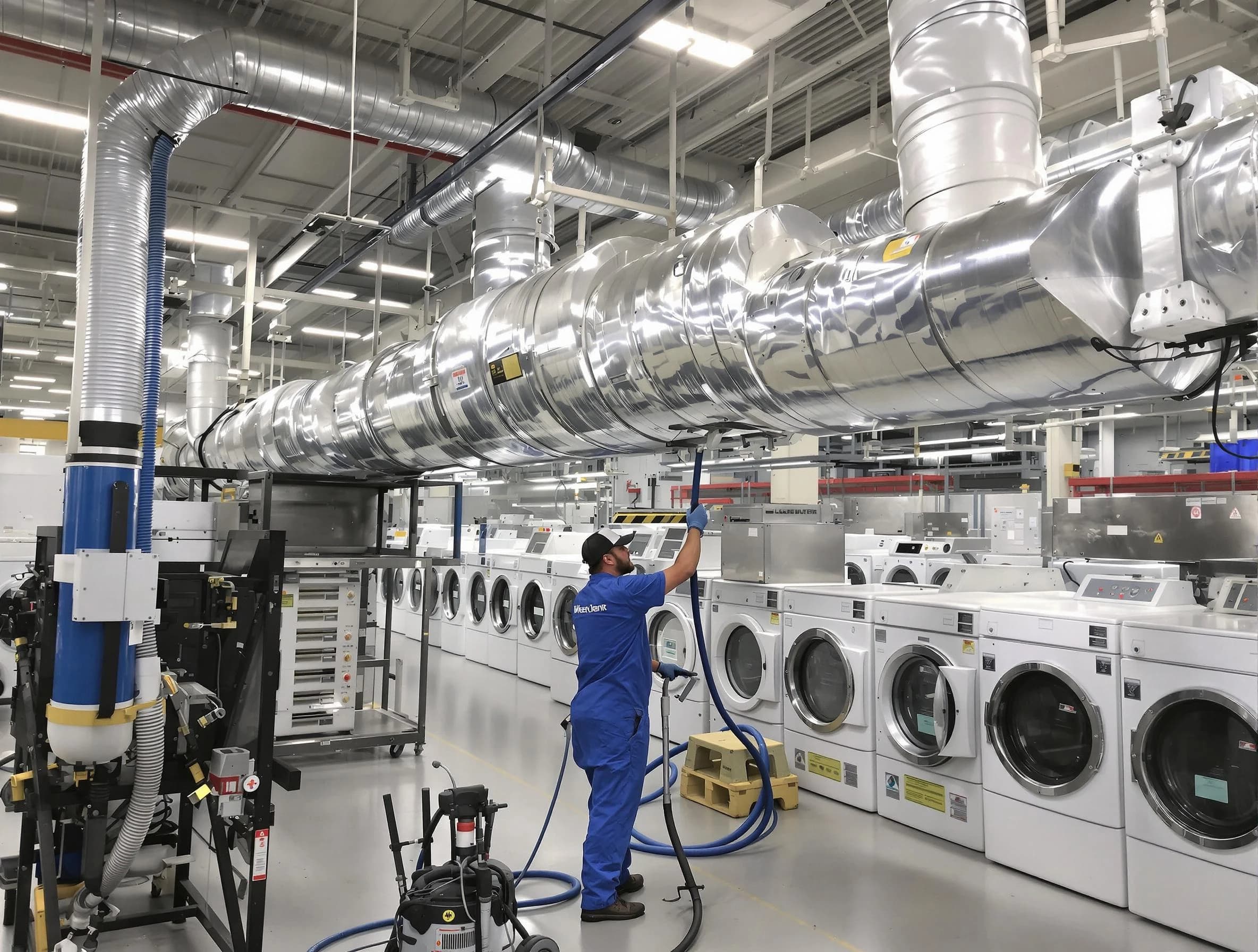 White House Dryer Vent Cleaning team performing heavy-duty industrial dryer vent cleaning in White House