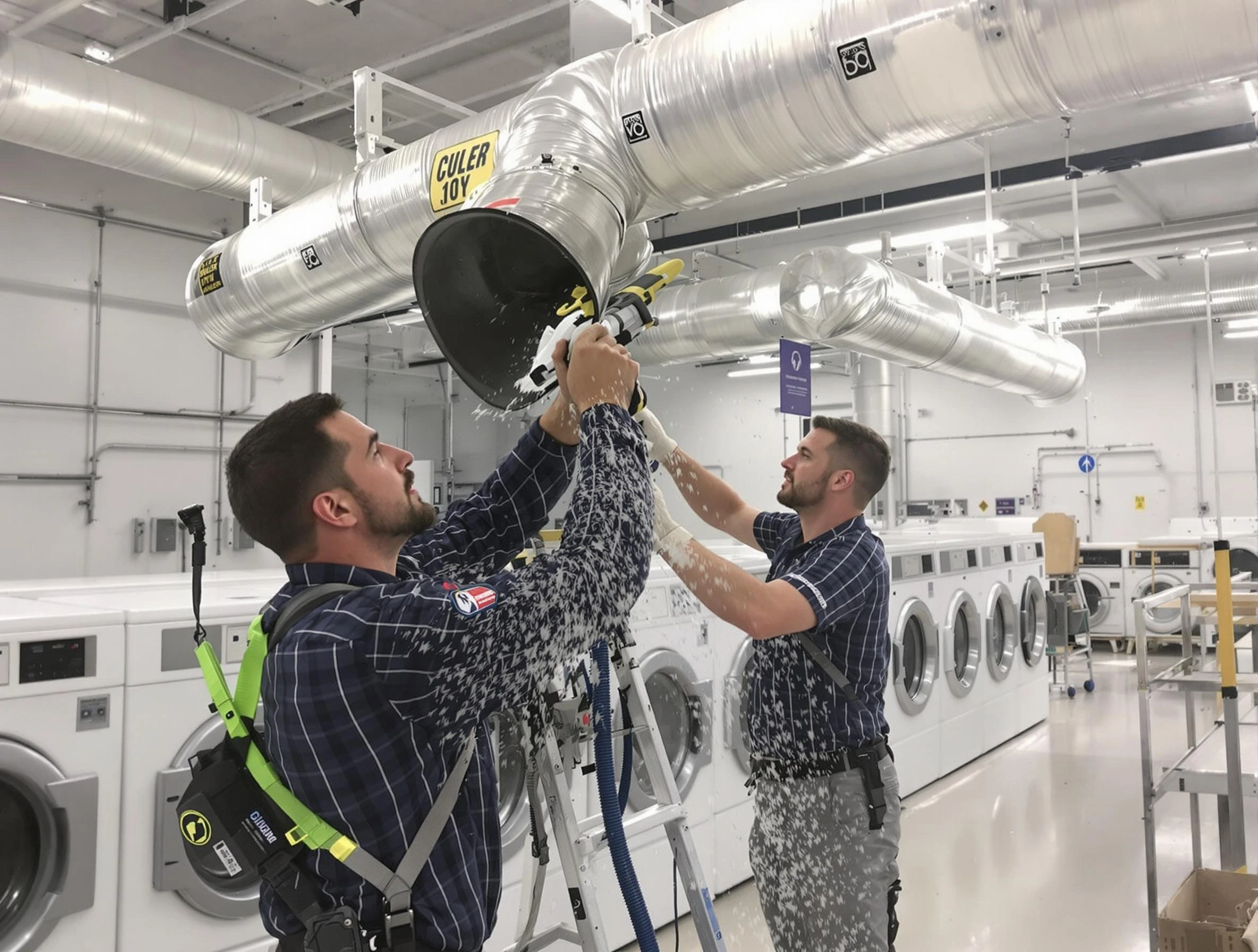 White House Dryer Vent Cleaning team performing large-scale commercial dryer vent cleaning in White House