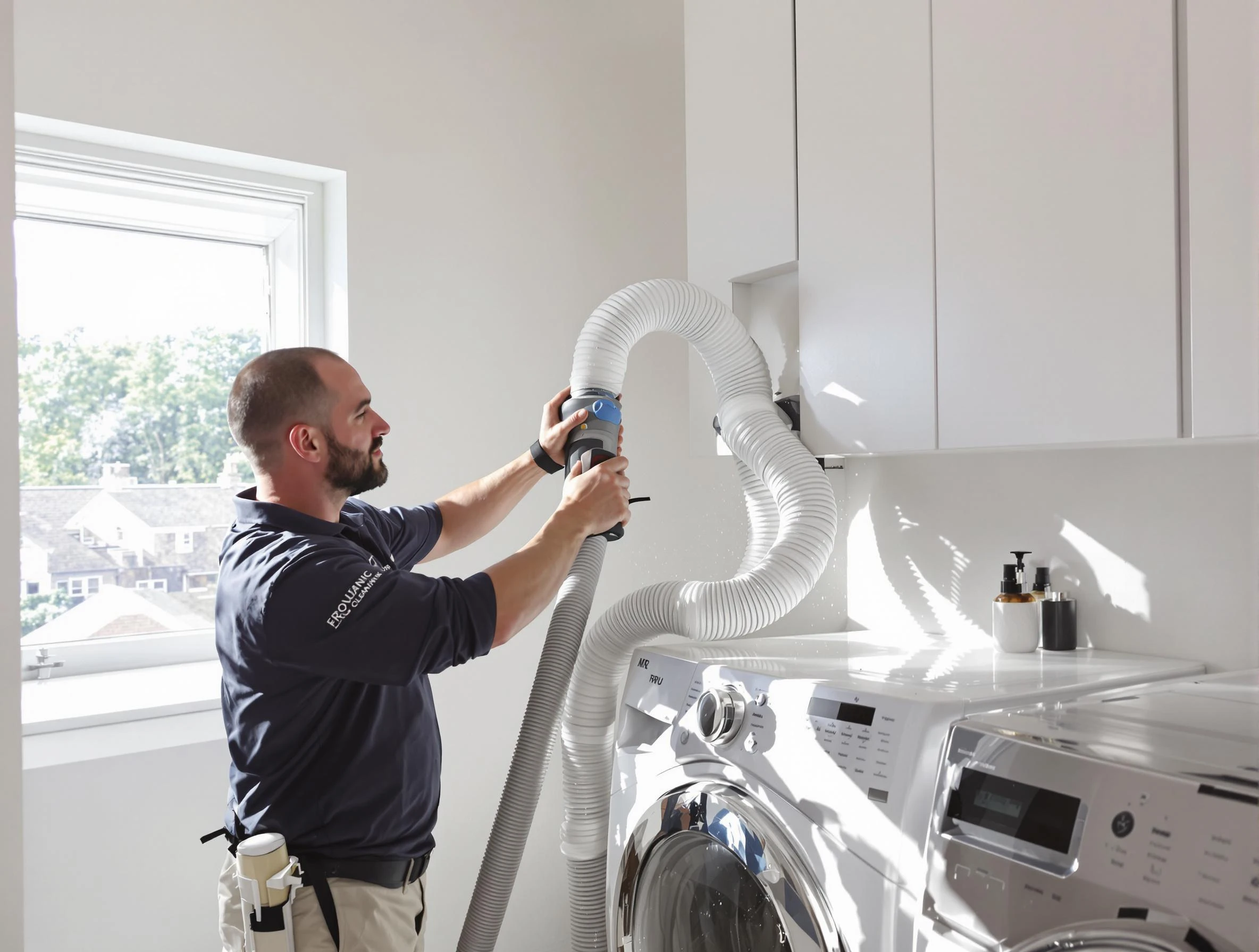 Certified White House Dryer Vent Cleaning technician performing dryer vent cleaning in White House